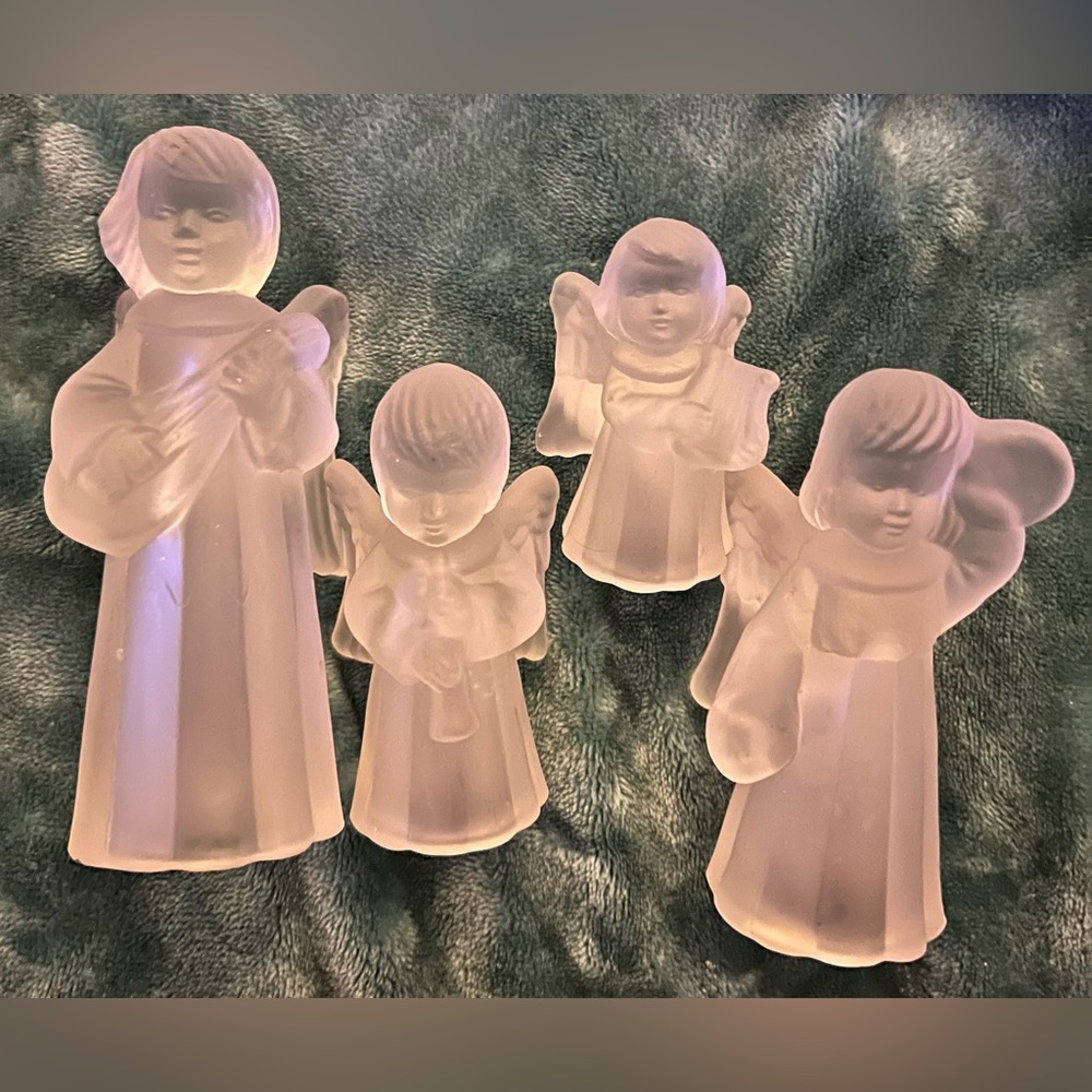 Vintage Frosted Glass Carolers